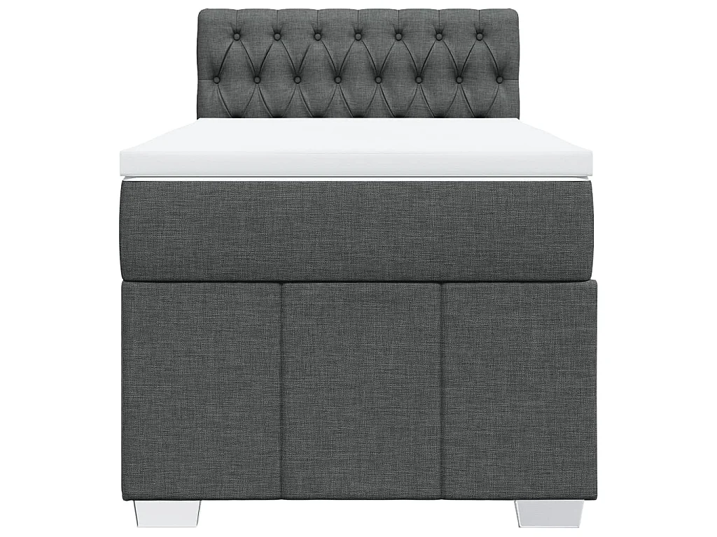 Sommier à lattes de lit avec matelas Gris foncé 80x200 cm Tissu