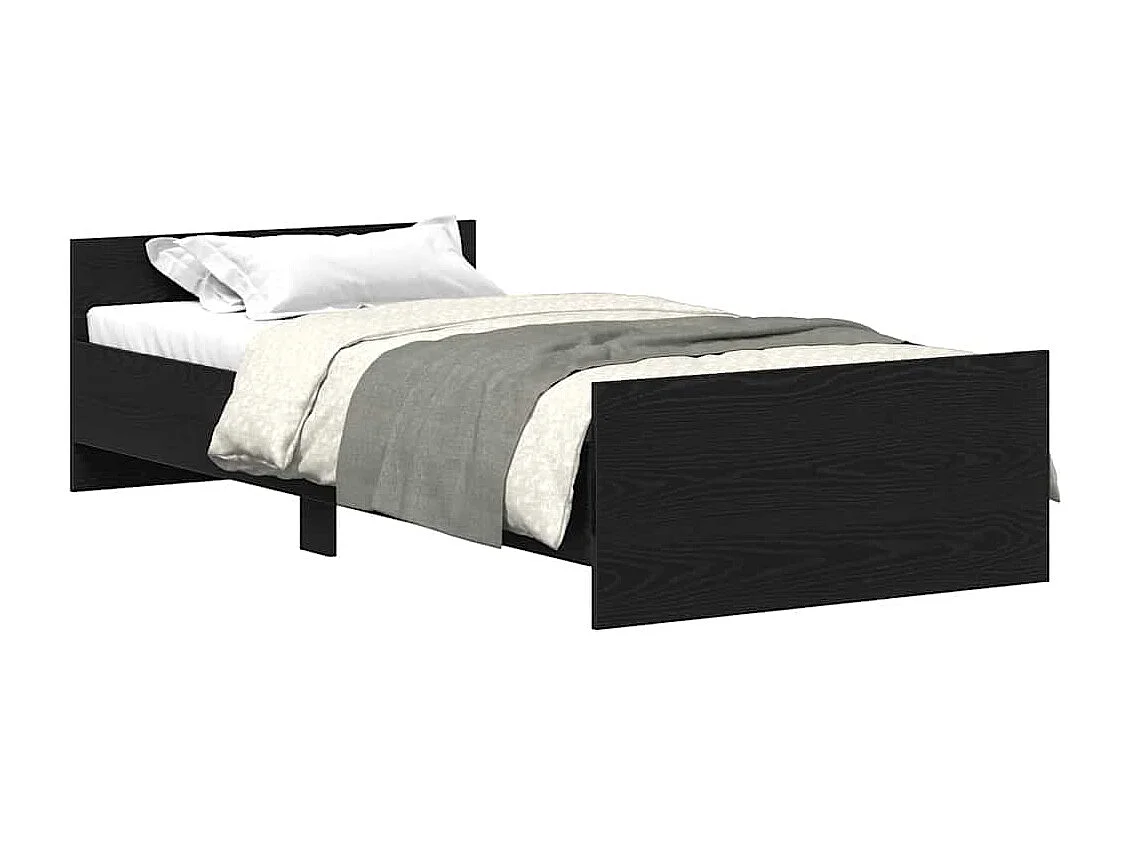 Bedframe zonder matras 75x190 cm spaanplaat zwart eikenkleurig