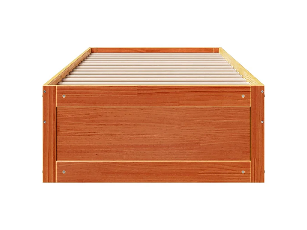 Cadre de lit sans matelas avec tiroirs 75x190cm bois pin massif