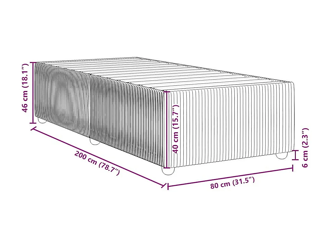 Bedframe zonder matras 80x200 cm stof blauw