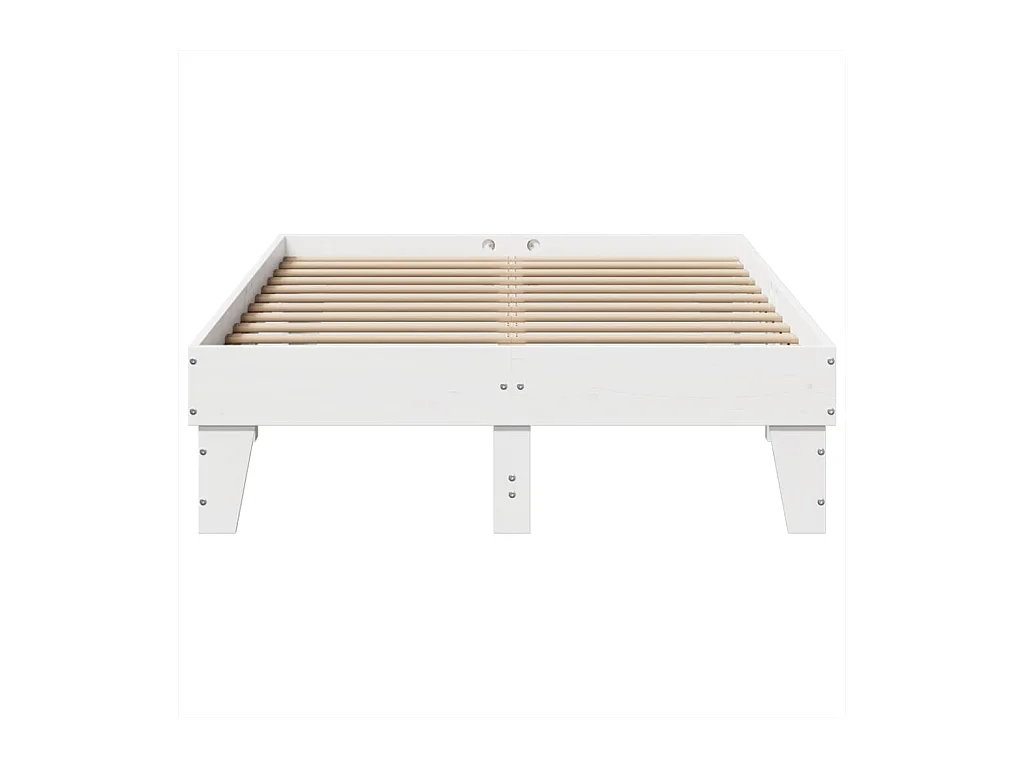 Cadre de lit sans matelas blanc 135x190 cm bois de pin massif