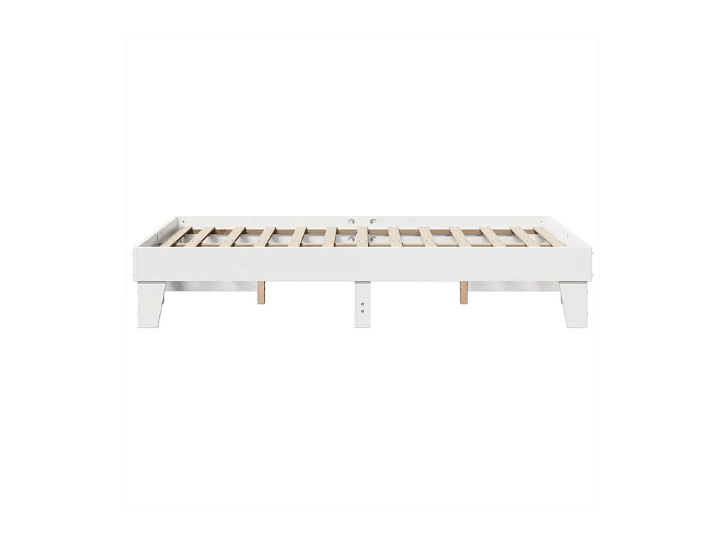 Cadre de lit sans matelas blanc 135x190 cm bois de pin massif
