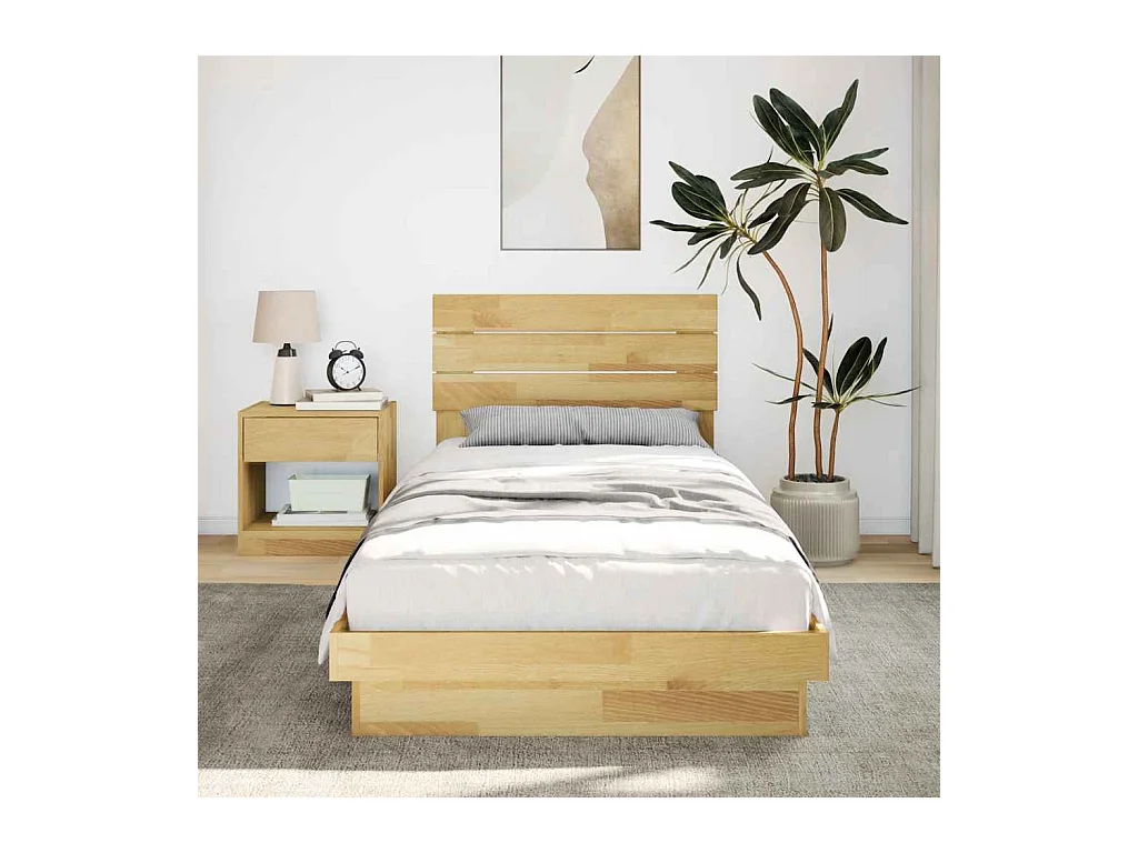 Cadre de lit avec tête de lit sans matelas 75 x 190 cm