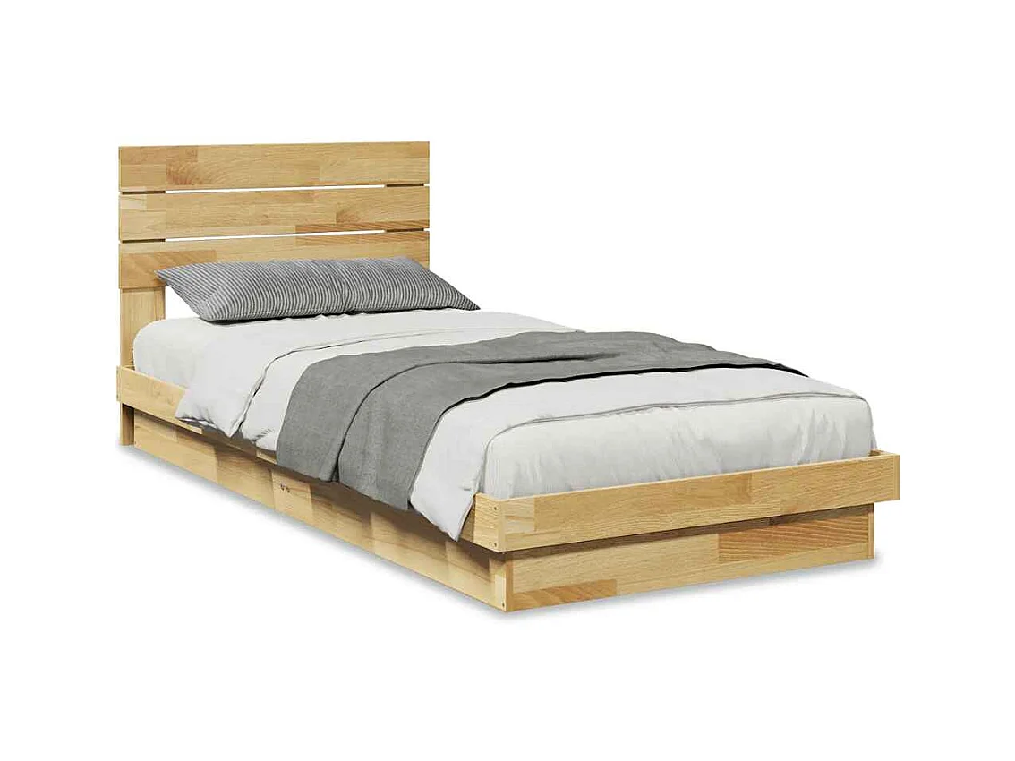 Cadre de lit avec tête de lit sans matelas 75 x 190 cm