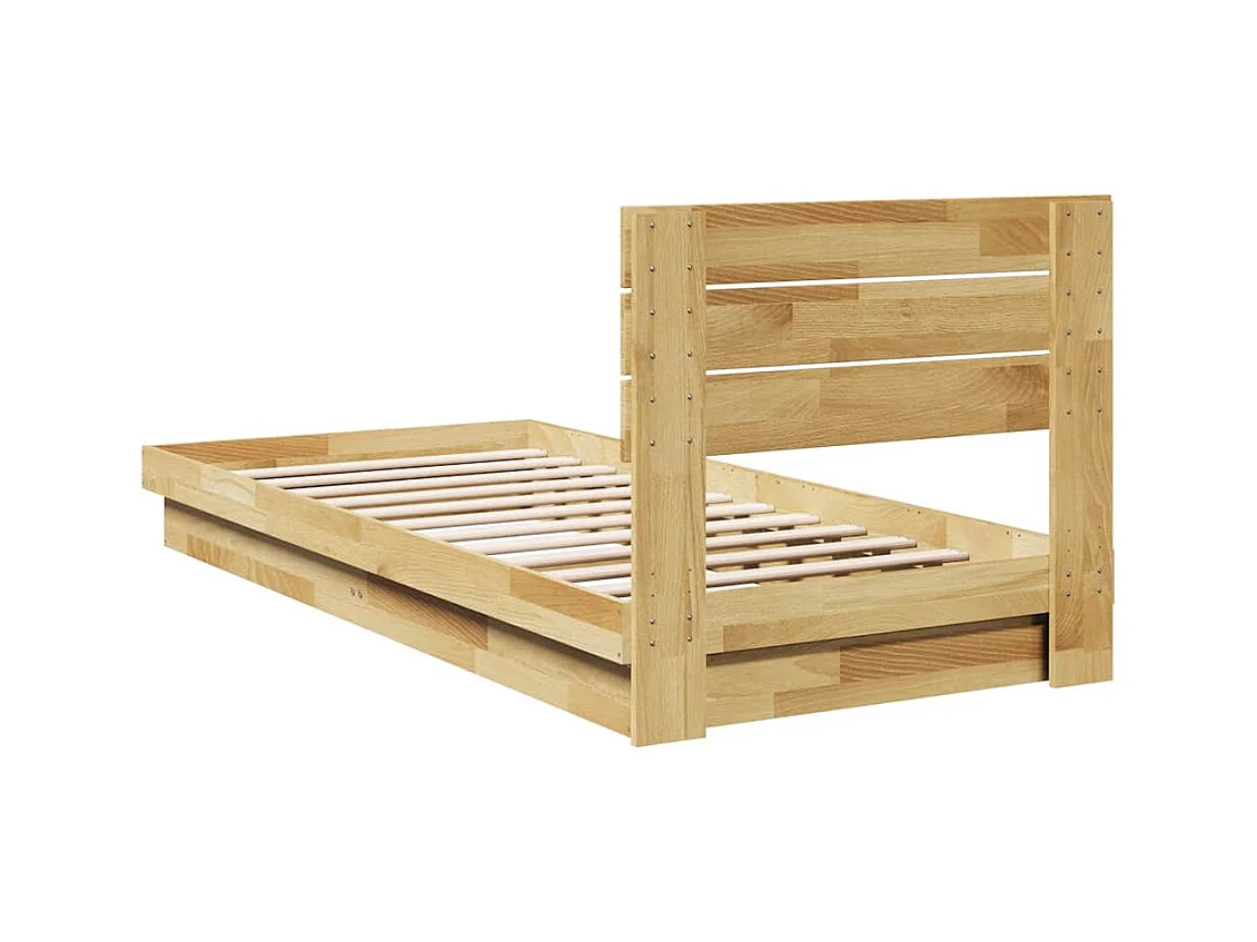 Cadre de lit avec tête de lit sans matelas 75 x 190 cm