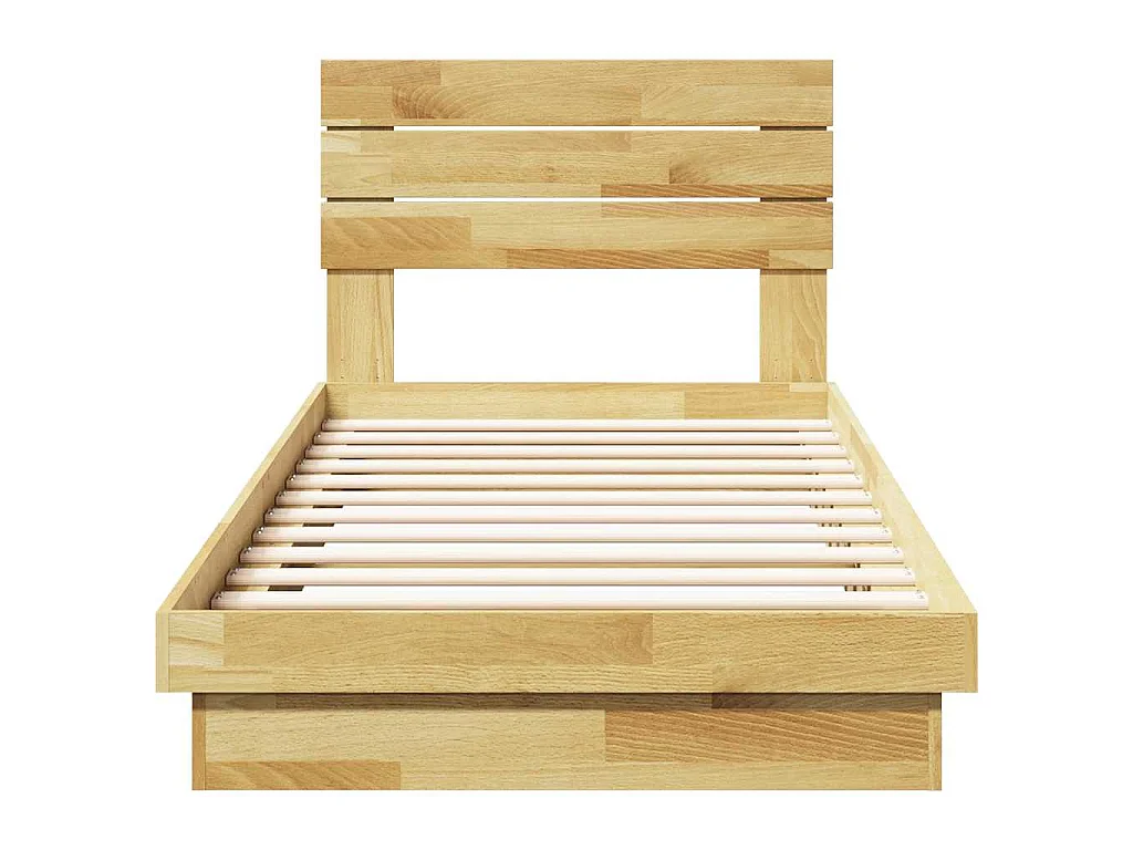 Bedframe hoofdeinde zonder matras 75x190 cm massief hout eiken