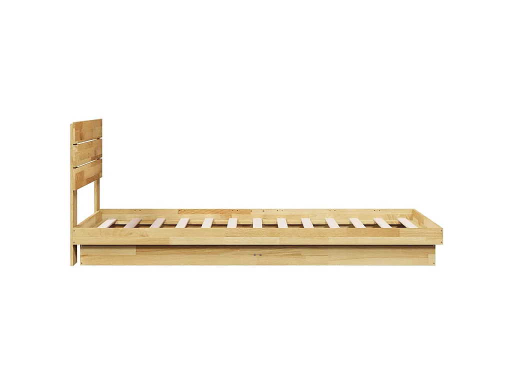 Bedframe hoofdeinde zonder matras 75x190 cm massief hout eiken