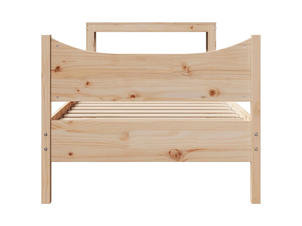 Estrutura de cama com cabeceira 75x190 cm pinho maciço