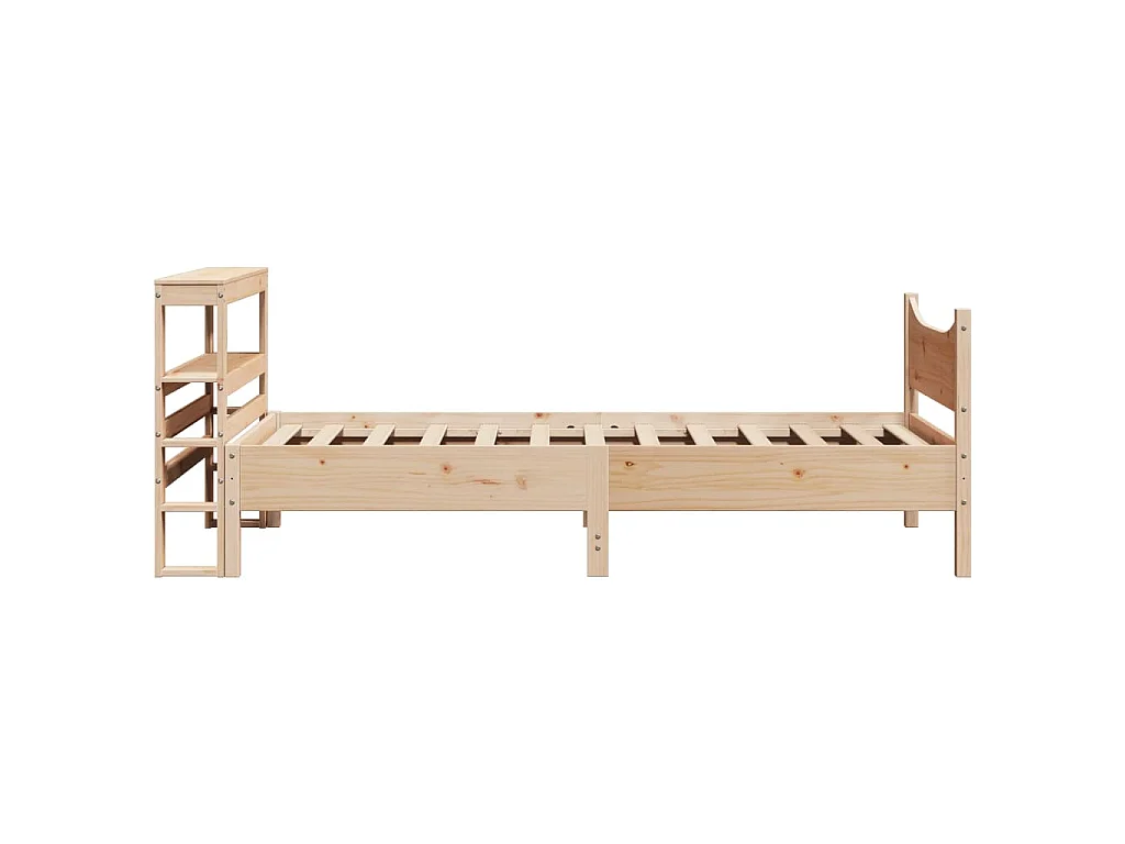Estrutura de cama com cabeceira 75x190 cm pinho maciço