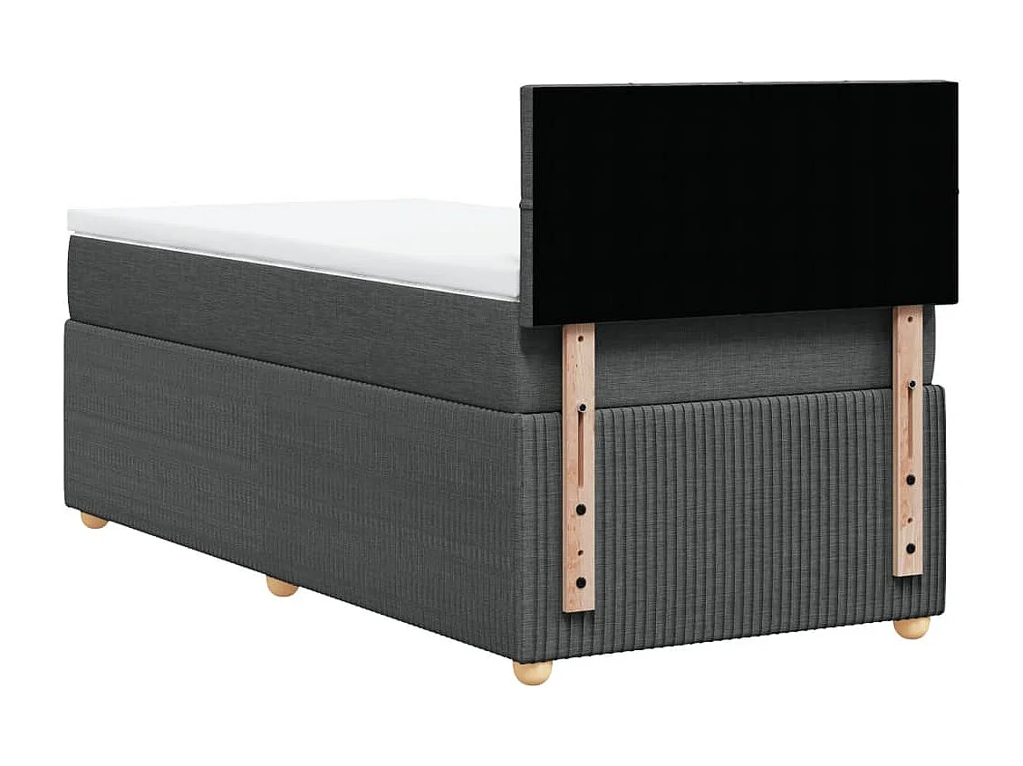 Sommier à lattes de lit avec matelas Gris foncé 80x200 cm Tissu