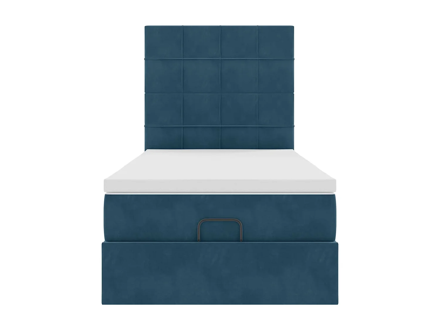 Estrutura cama otomana colchões 80x200 cm veludo azul escuro