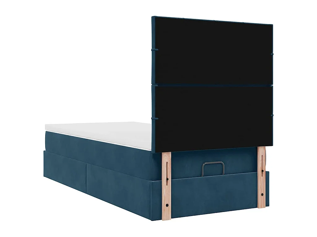 Ottoman bed met matrassen 80x200cm fluweel donkerblauw