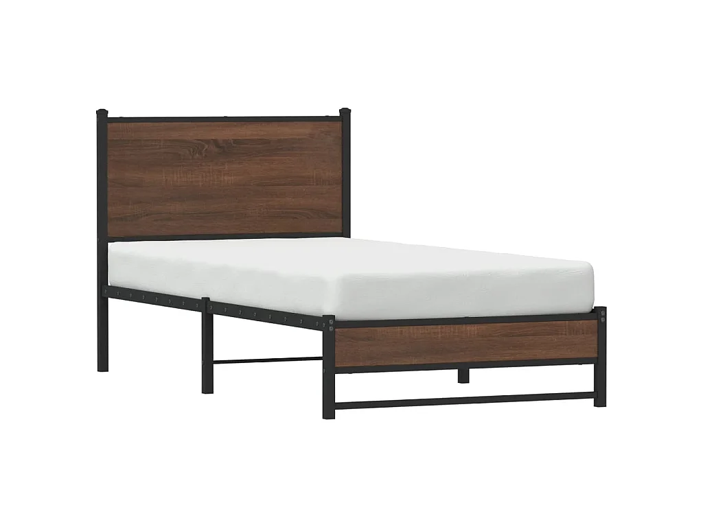 Bedframe zonder matras metaal bruin eikenkleurig 80x200 cm