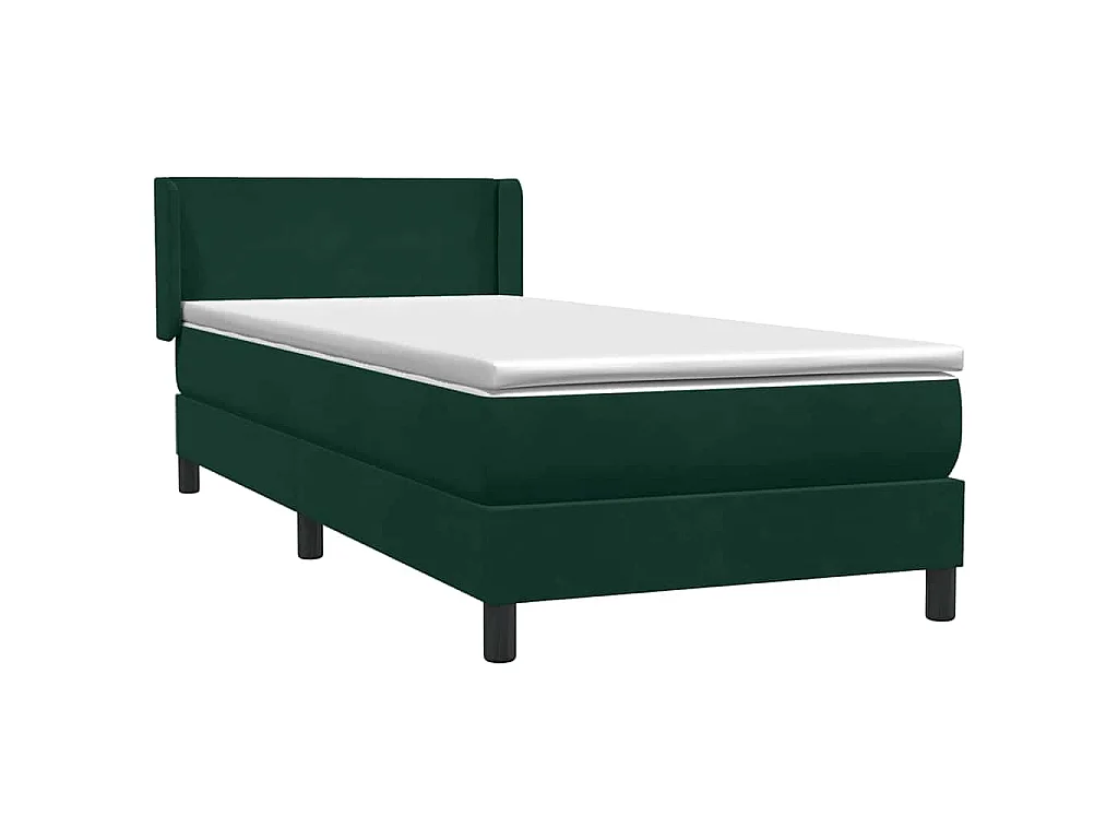 Sommier à lattes de lit et matelas vert foncé 80x220 cm velours