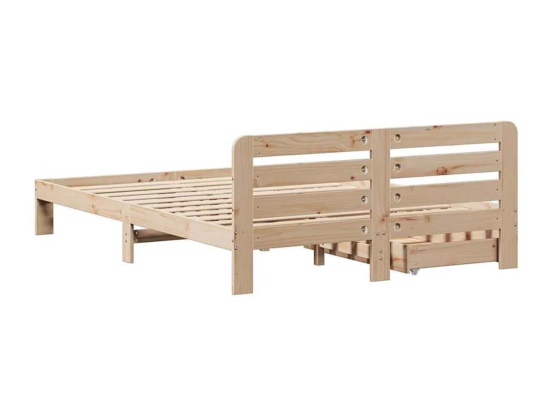 Massivholzbett ohne Matratze 135x190 cm Kiefernholz