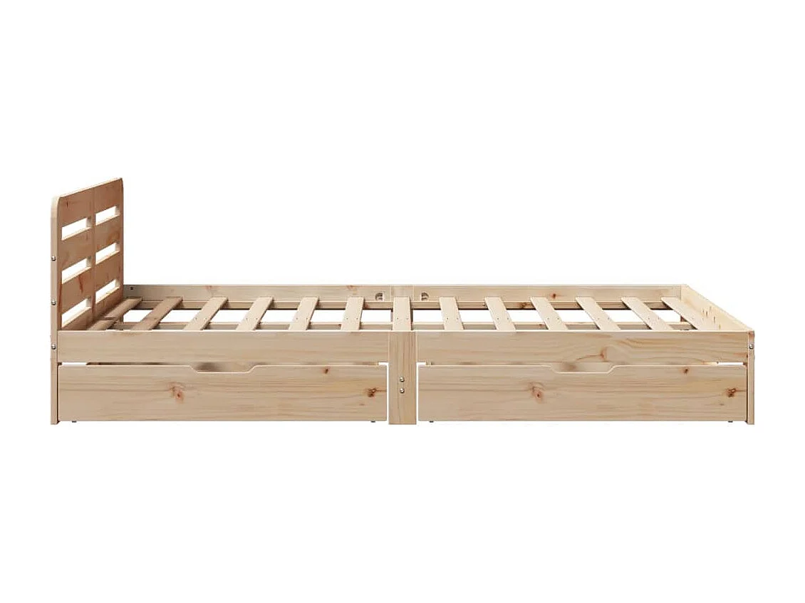 Cadre de lit sans matelas 135x190 cm bois de pin massif