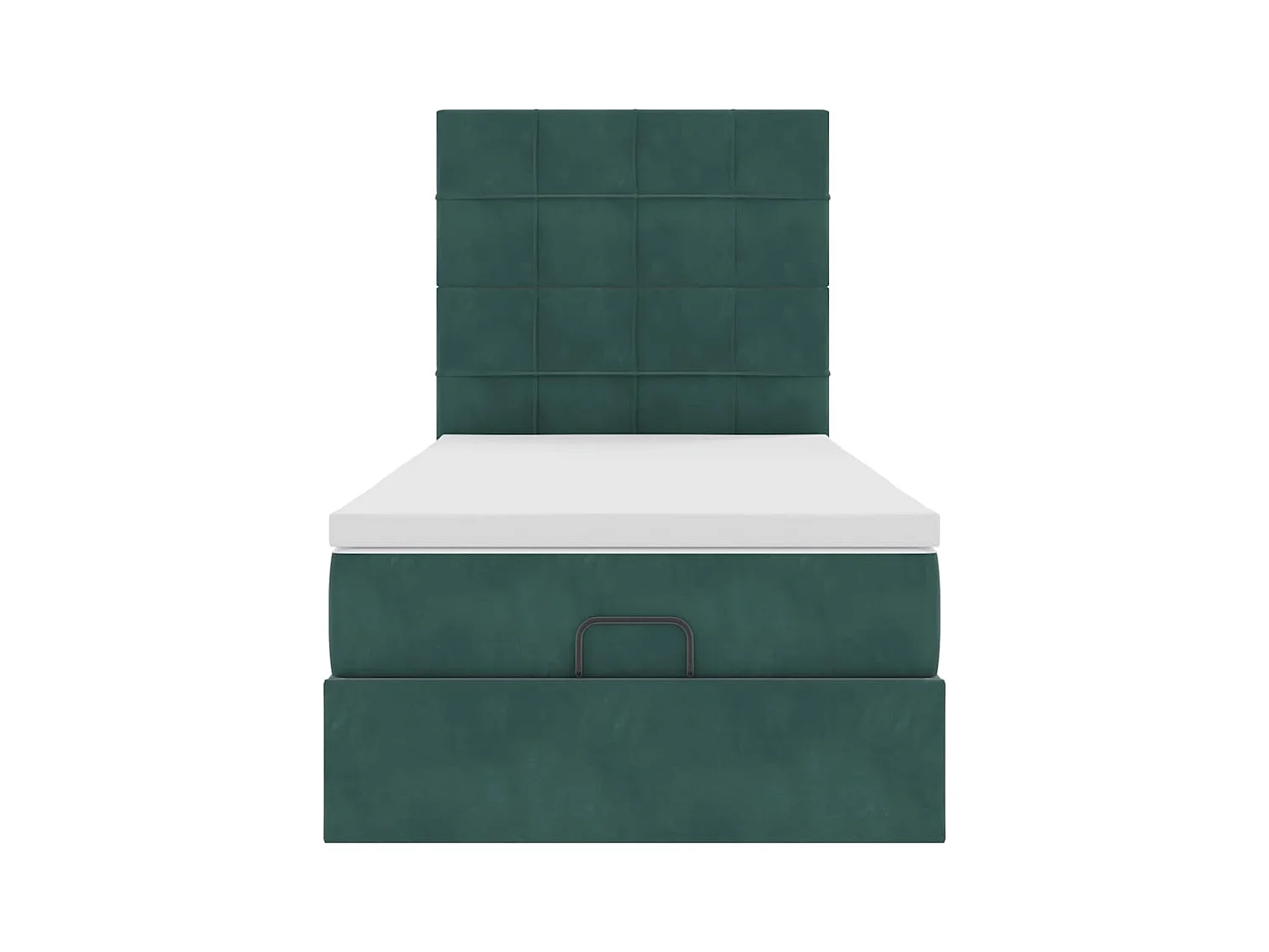 Ottoman-Bett mit Matratzen Dunkelgrün 80x200 cm Samt
