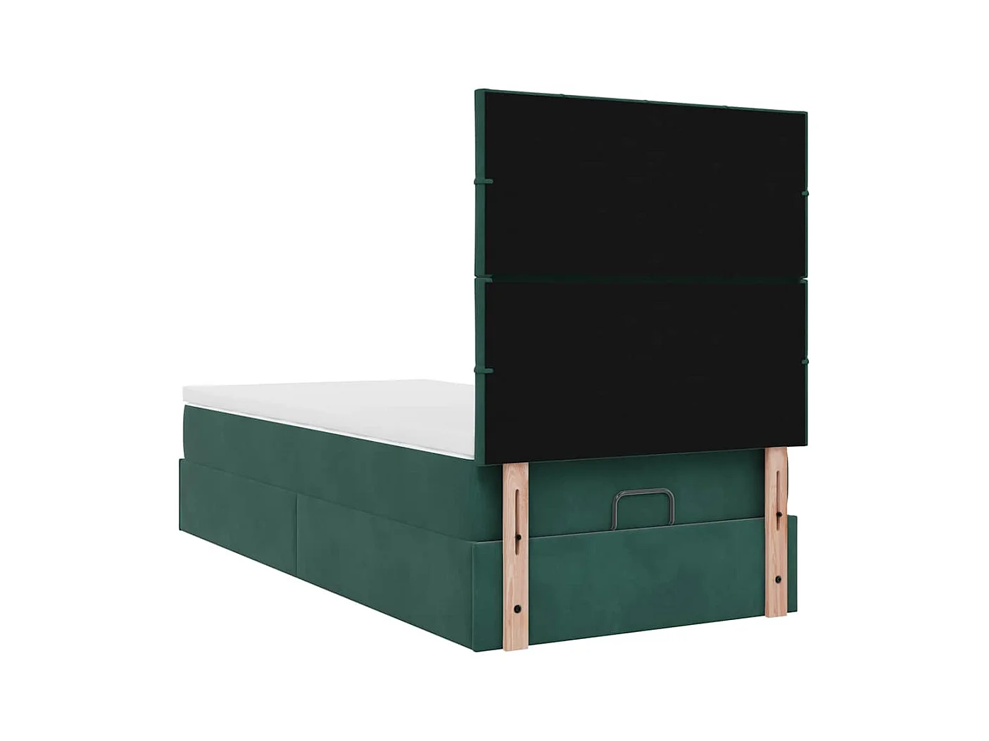 Ottoman-Bett mit Matratzen Dunkelgrün 80x200 cm Samt