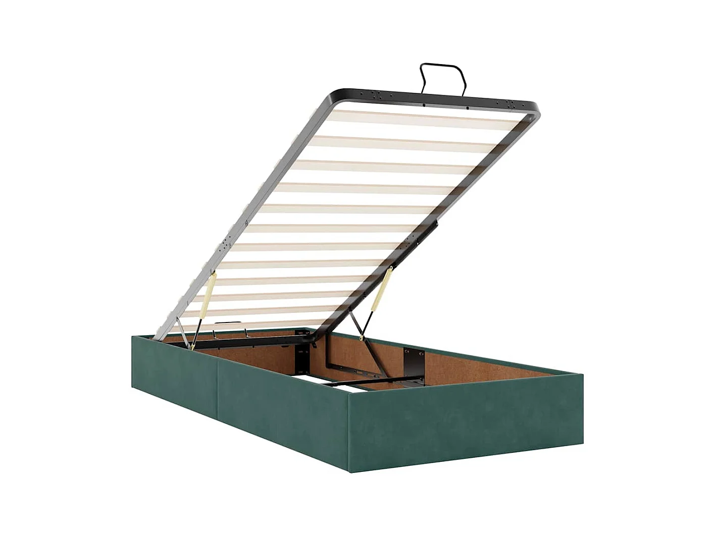 Ottoman-Bett mit Matratzen Dunkelgrün 80x200 cm Samt