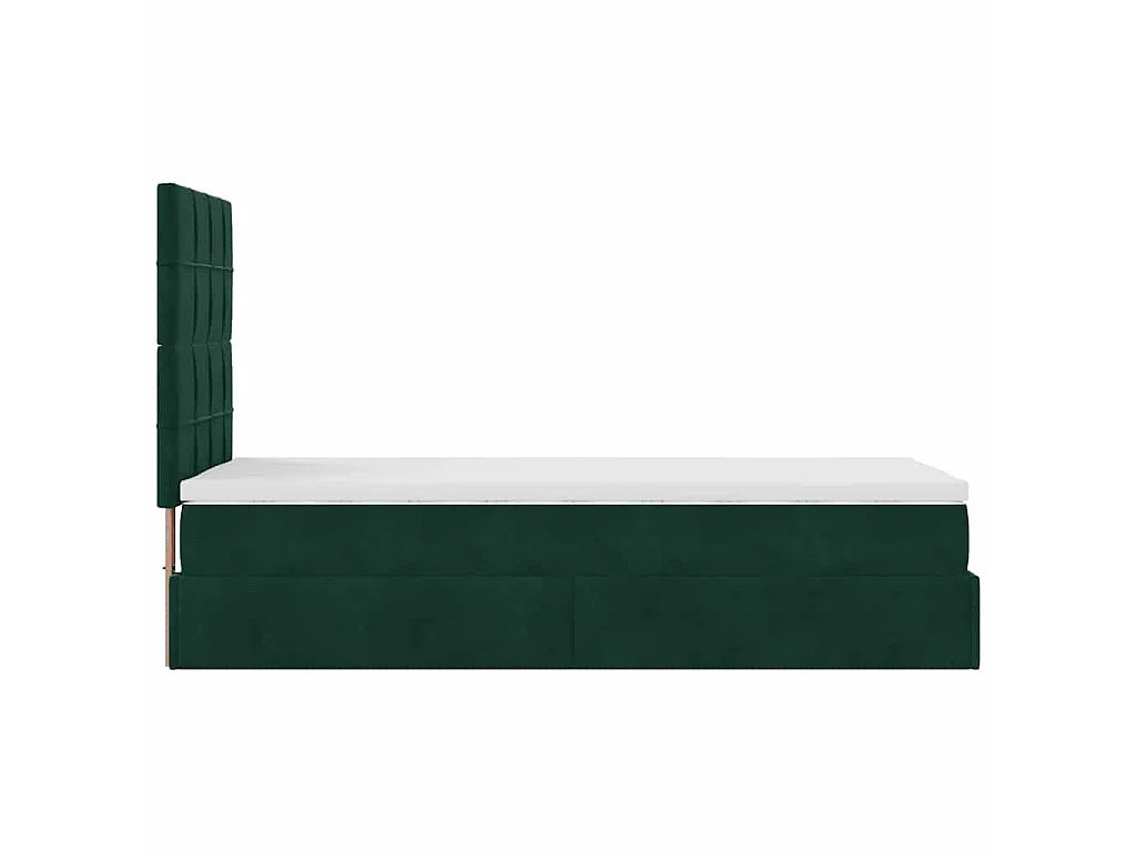 Ottoman bed met matrassen 80x200cm fluweel donkergroen