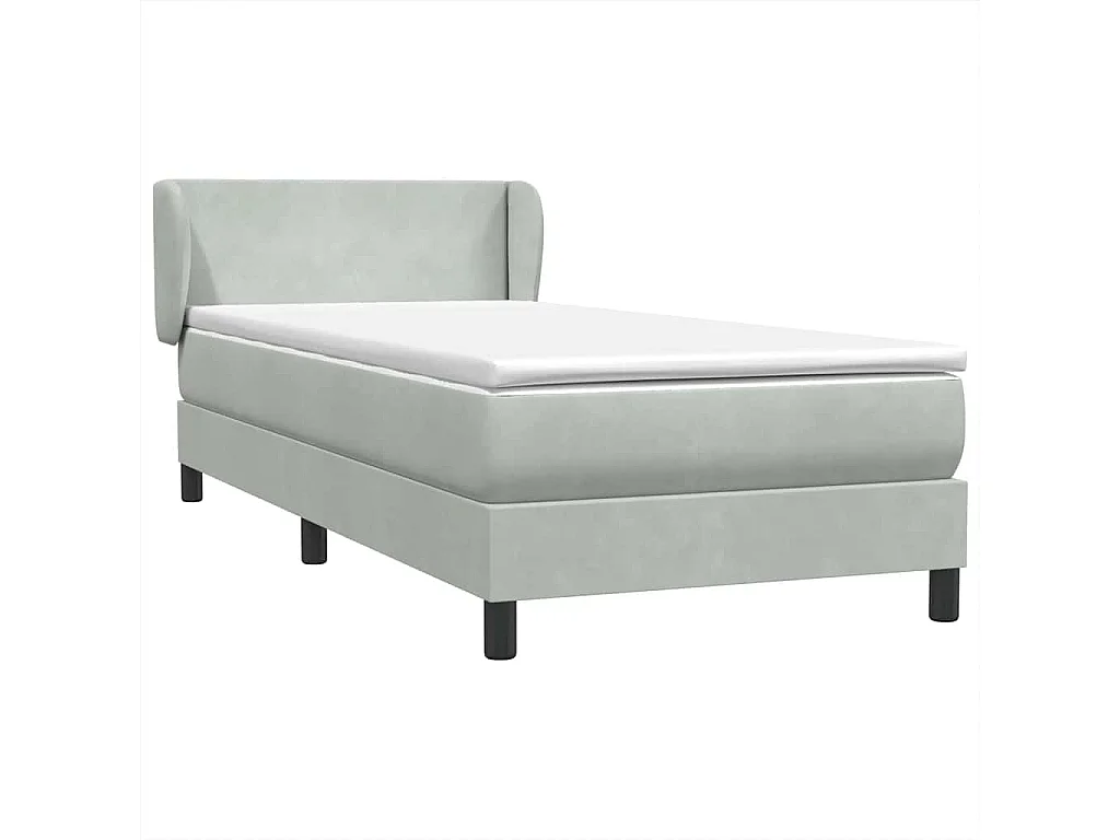 Boxspringbett mit Matratze Hellgrau 80x210 cm Samt