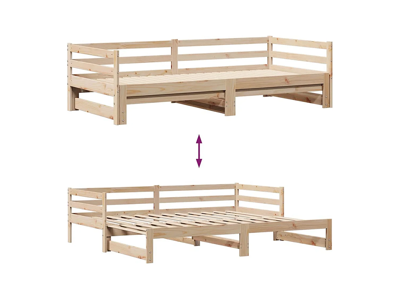 Divano Letto Estraibile con Cassetti senza Materasso 80x200 cm