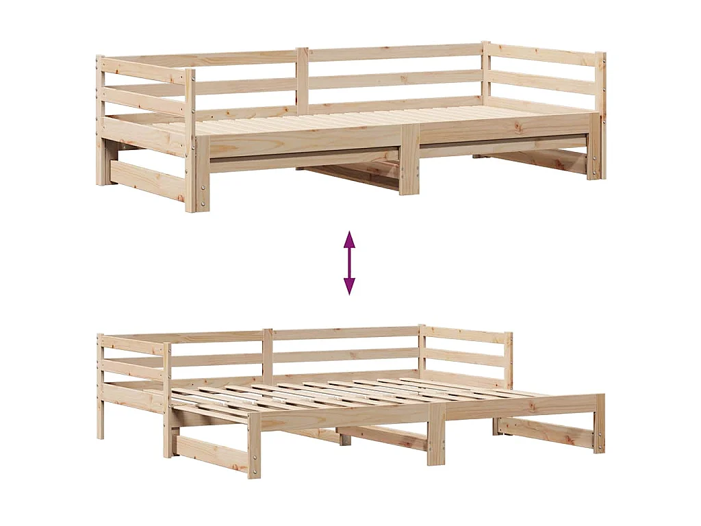 Sofá cama nido con cajones sin colchón 80x200 cm