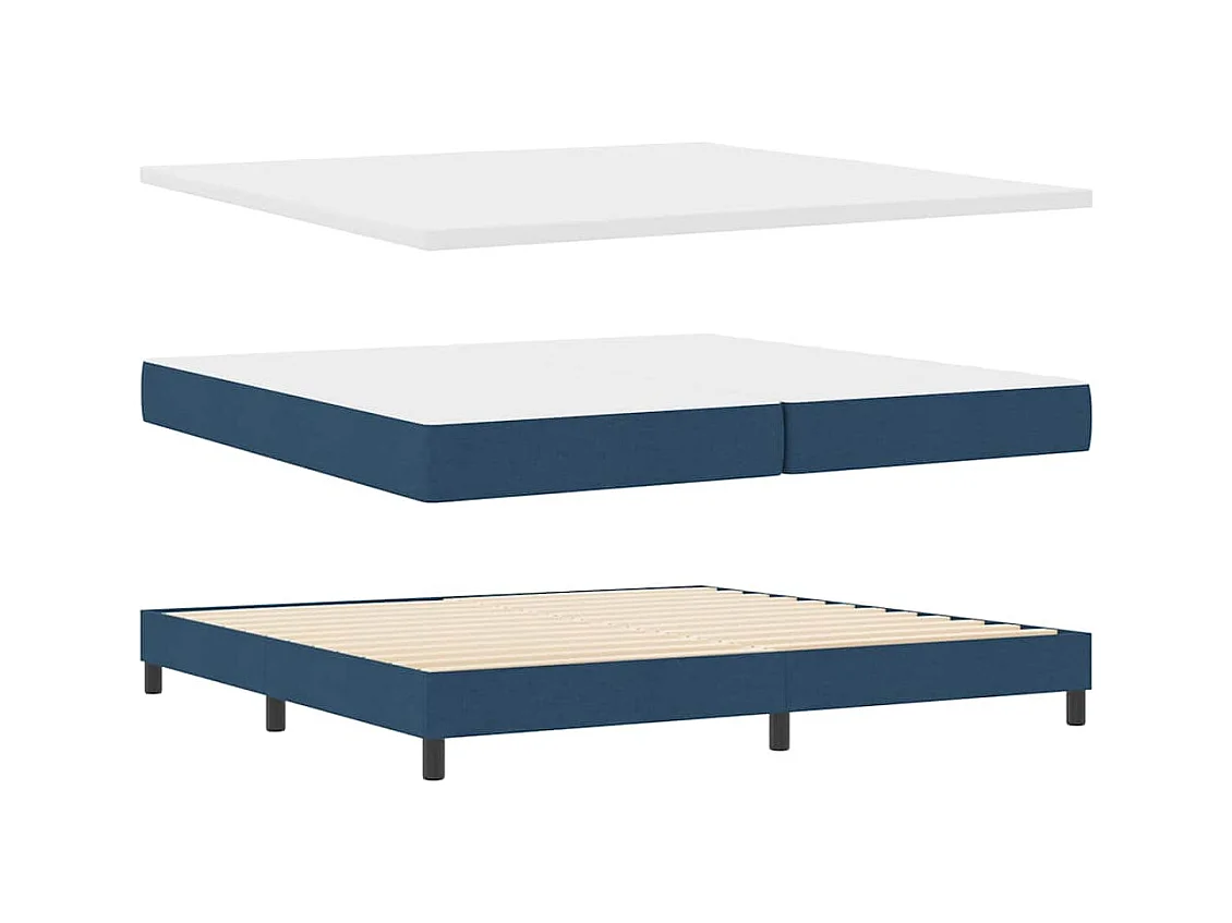 Boxspringbed met matras met matras Blauw 200 x 200 cm Stof