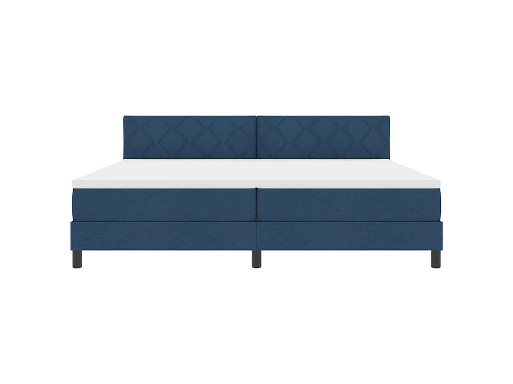 Letto a molle con testiera Blu 200 x 200 cm Tessuto