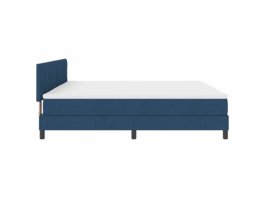 Letto a molle con testiera Blu 200 x 200 cm Tessuto