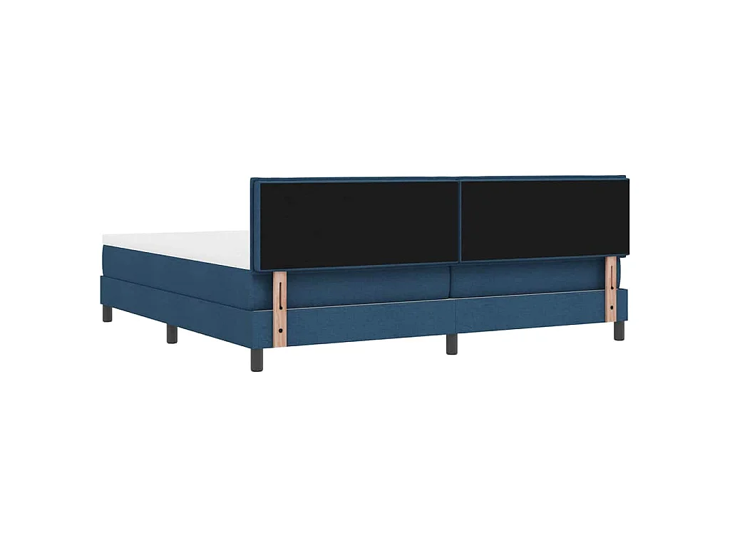 Letto a molle con testiera Blu 200 x 200 cm Tessuto