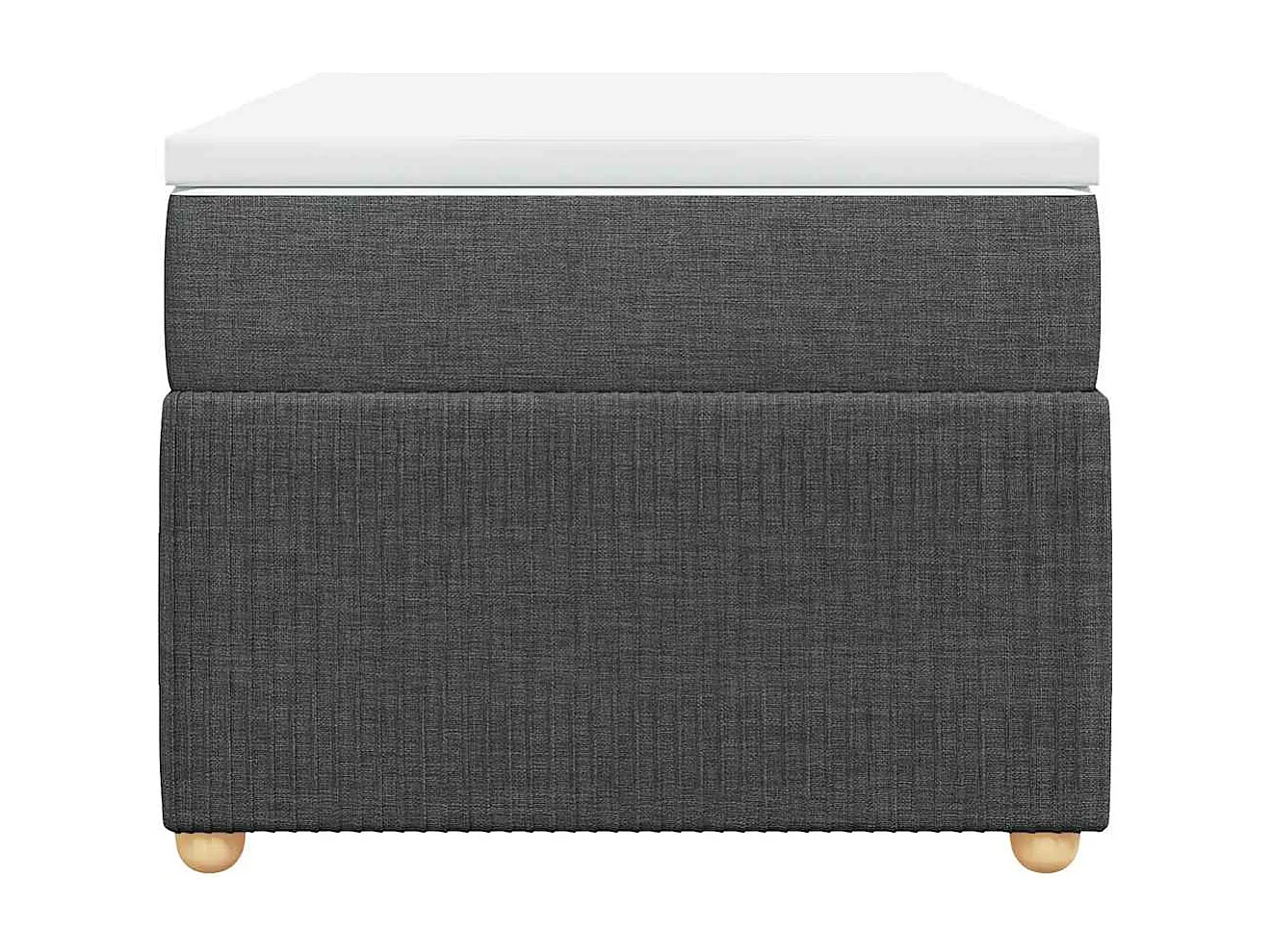 Cama box spring con colchón tela gris oscuro 80x200 cm
