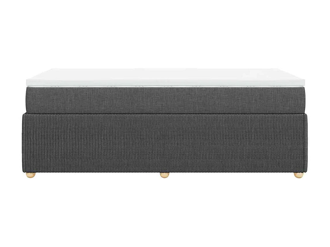 Cama box spring con colchón tela gris oscuro 80x200 cm