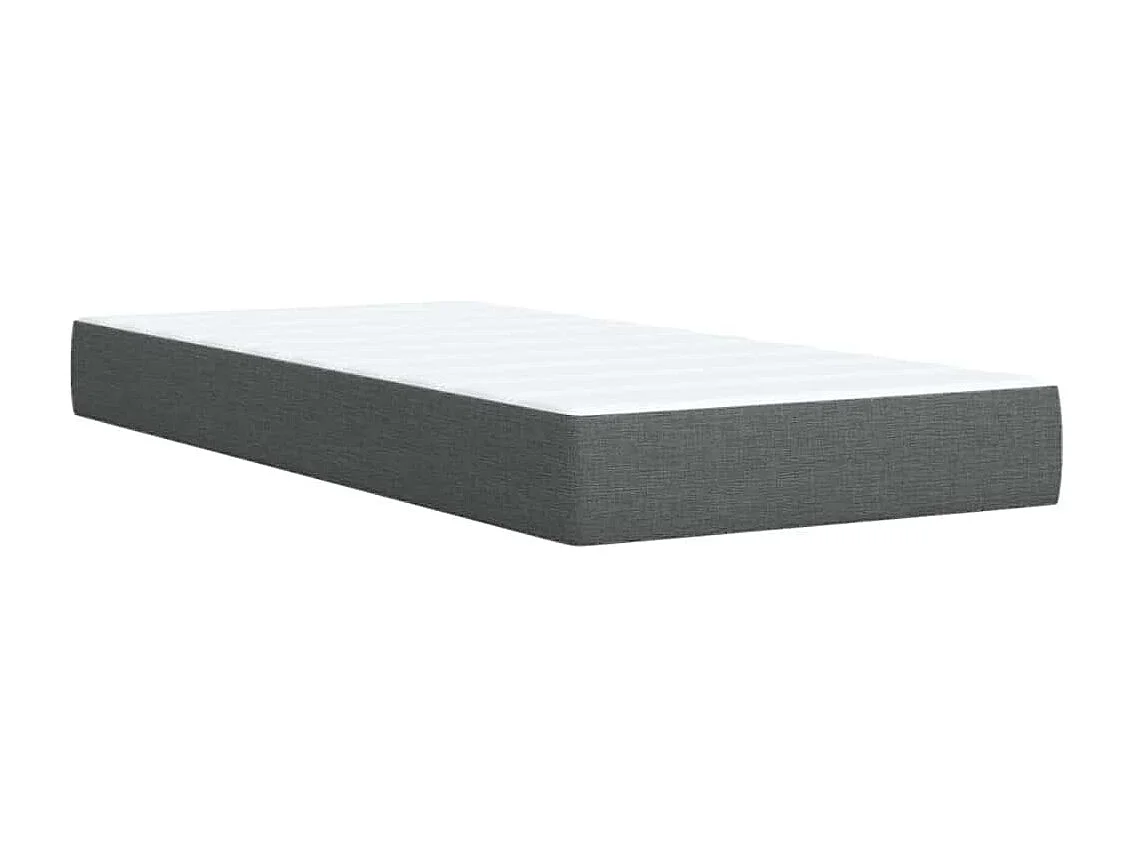 Cama box spring con colchón tela gris oscuro 80x200 cm