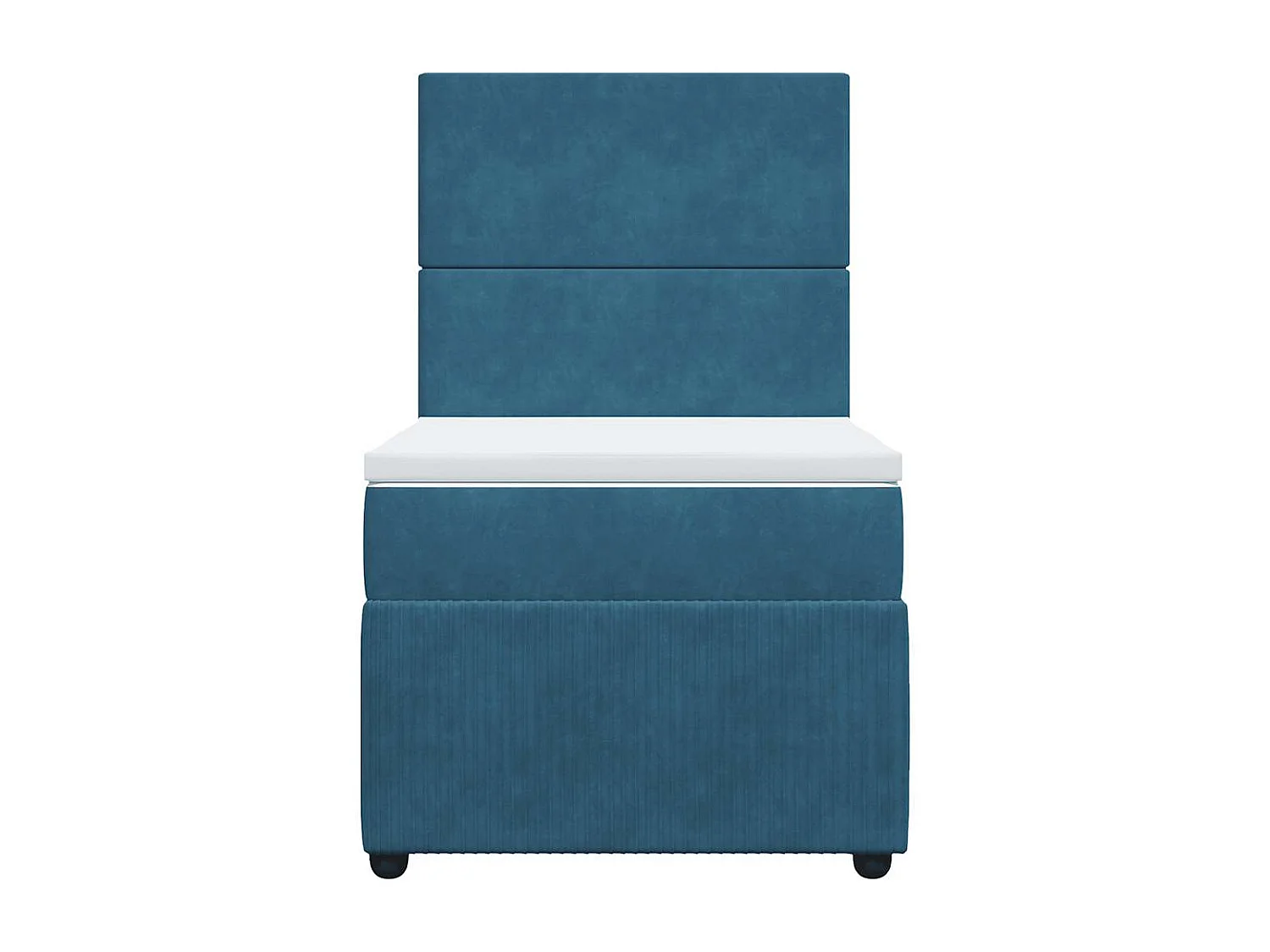 Cama com molas/colchão 80x200 cm veludo azul-escuro