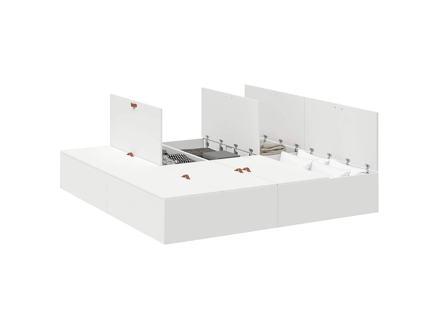 Cadre de lit avec rangement avec stockage Blanc 200 x 200 cm