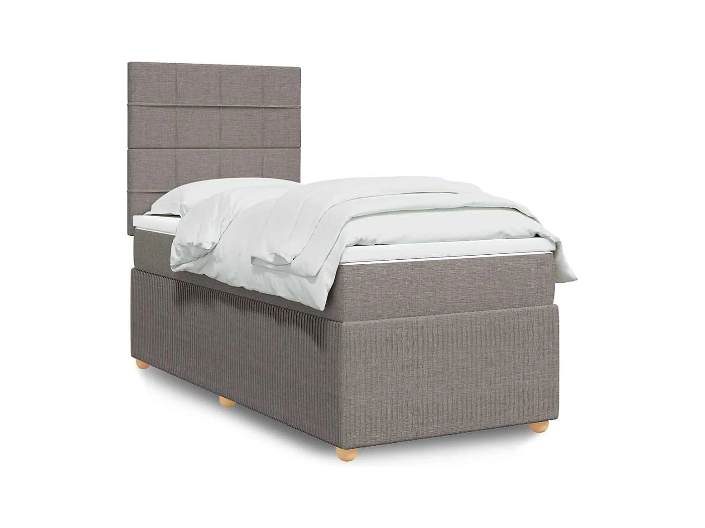 Boxspringbett mit Matratze Taupe 80x200 cm Stoff