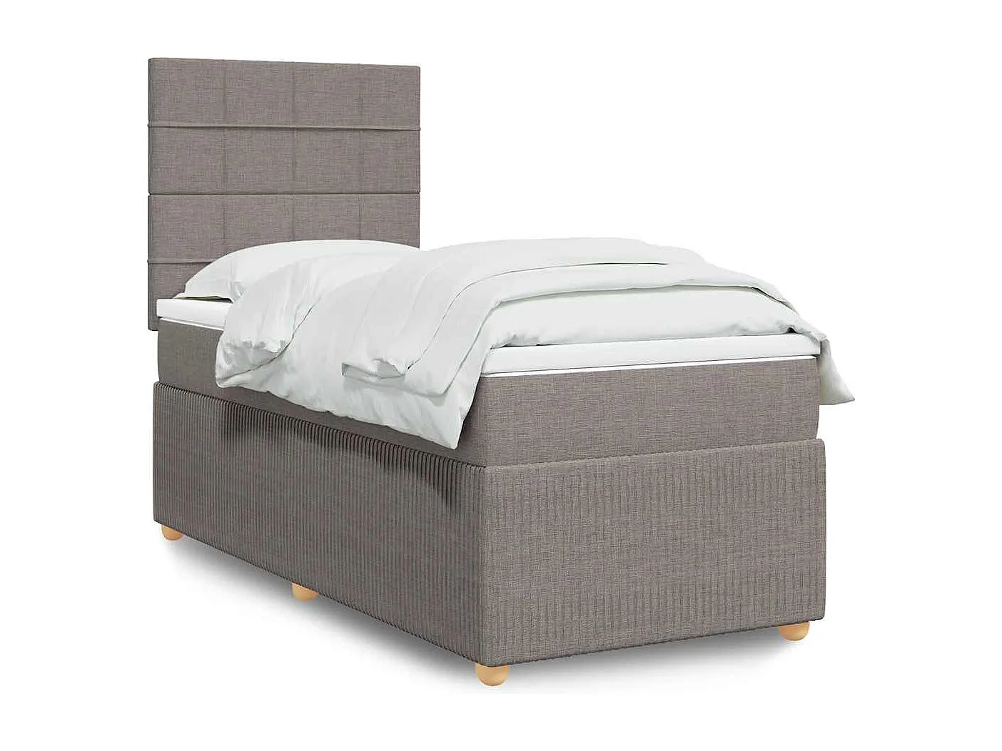 Sommier à lattes de lit avec matelas Taupe 80x200 cm Tissu