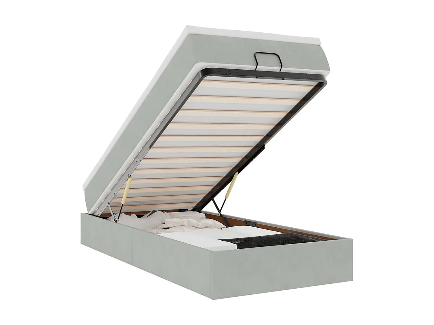 Ottoman bed met matras 80x200cm fluweel lichtgrijs