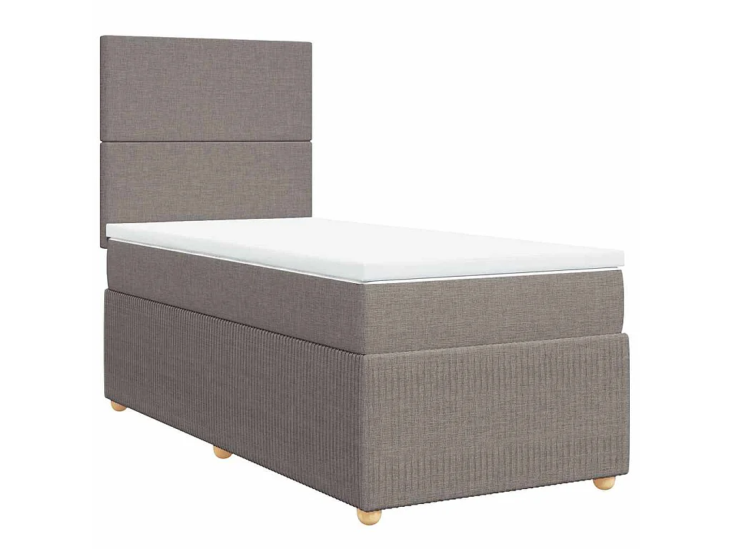 Boxspring met matras stof taupe 80x200 cm