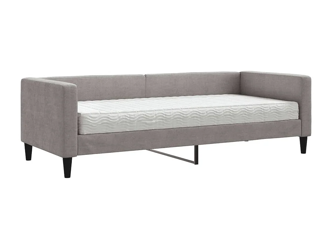 Lit de jour avec matelas taupe 80x200 cm tissu