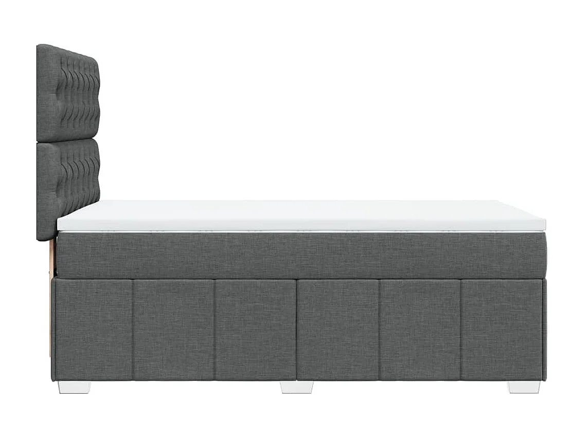 Cama box spring con colchón tela gris oscuro 80x200 cm