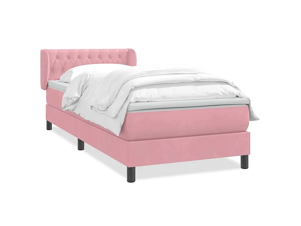 Boxspringbett mit Matratze Rosa 80x220 cm Samt