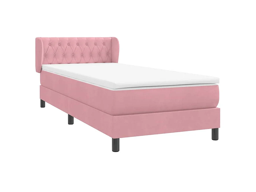 Boxspringbett mit Matratze Rosa 80x220 cm Samt