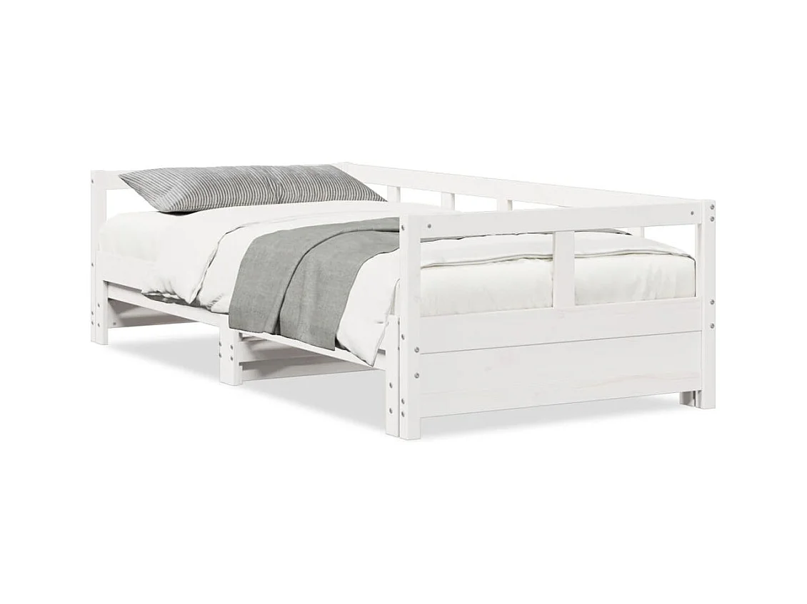 Lit de jour sans matelas blanc 80x200 cm bois de pin massif