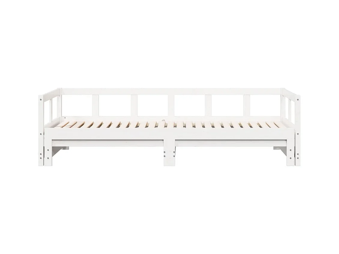 Lit de jour sans matelas blanc 80x200 cm bois de pin massif