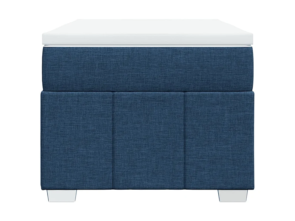 Cama box spring con colchón tela azul 80x200 cm