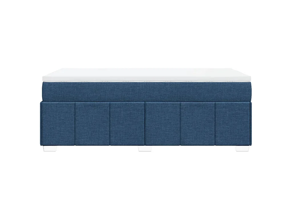Cama box spring con colchón tela azul 80x200 cm