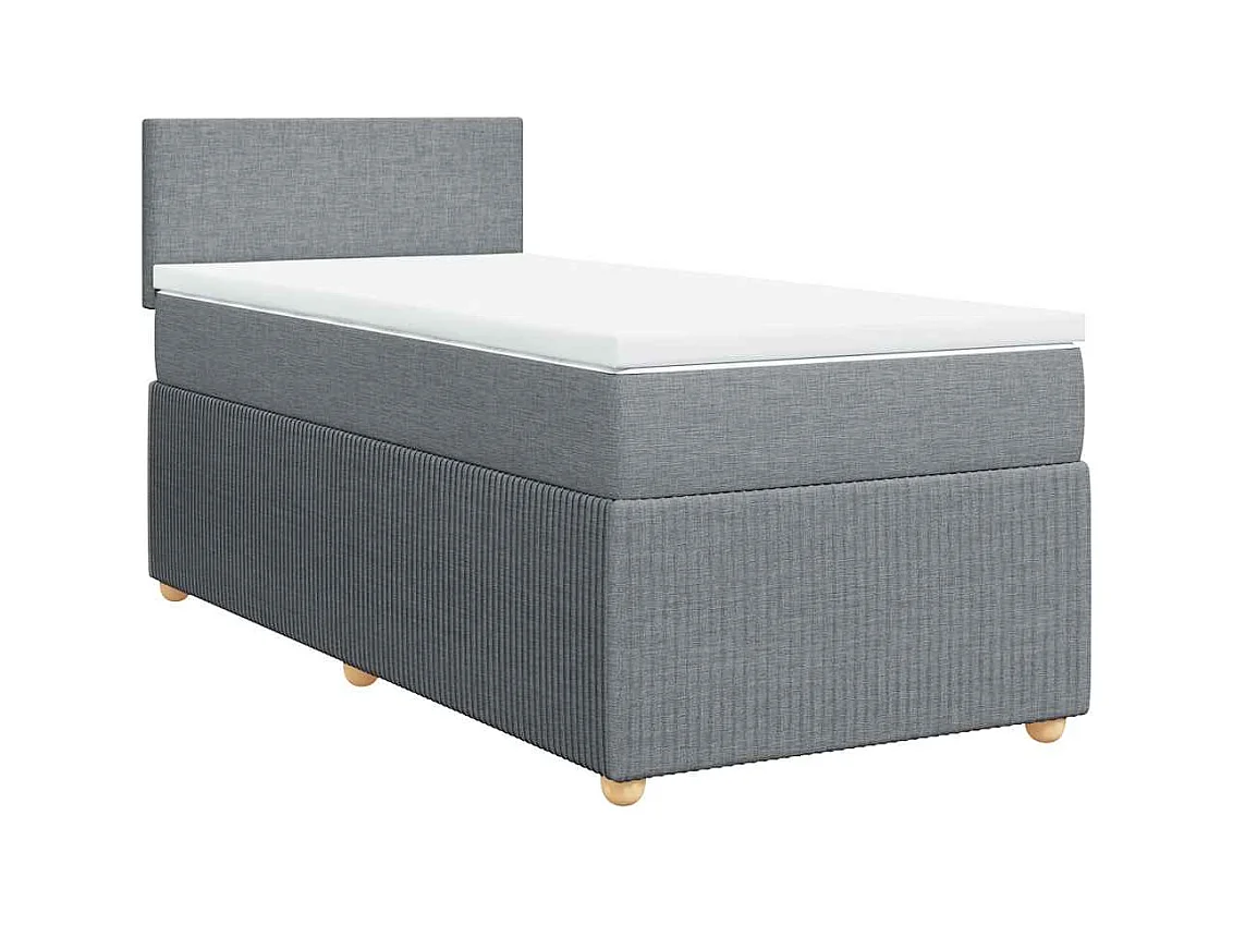 Giroletto a Molle con Materasso Grigio Chiaro 80x200 cm Tessuto