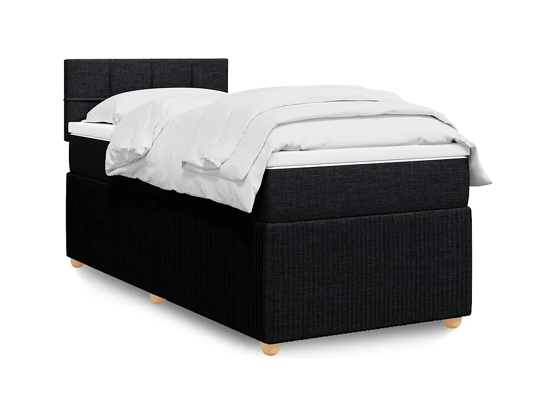 Boxspring met matras stof zwart 80x200 cm